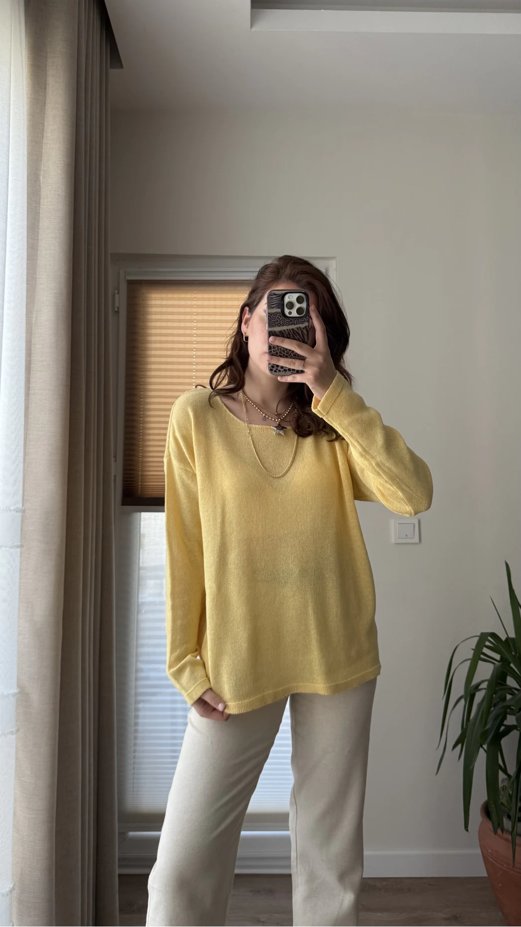 Bahama Triko Salaş Bluz - Sarı