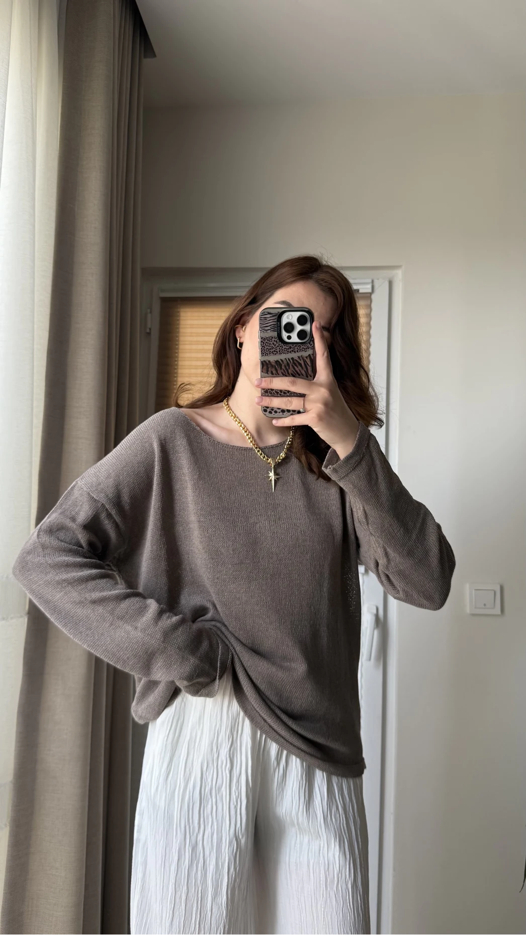 Bahama Triko Salaş Bluz - Vizon