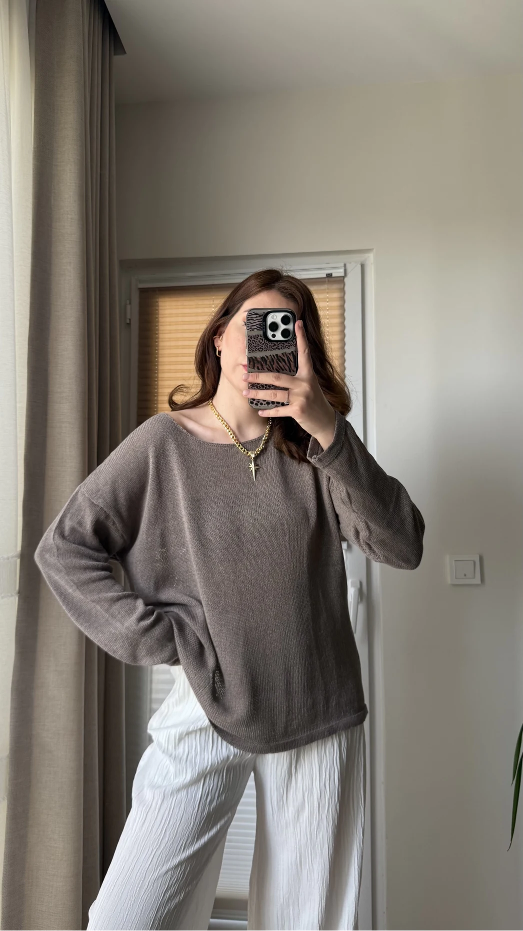 Bahama Triko Salaş Bluz - Vizon