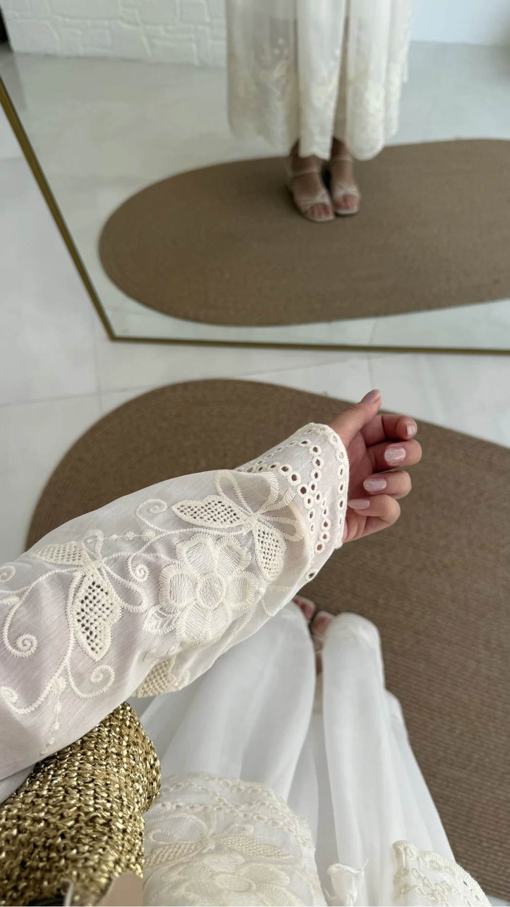 Bahar Çiçek İşlemeli Kimono Etek Takım - 8007