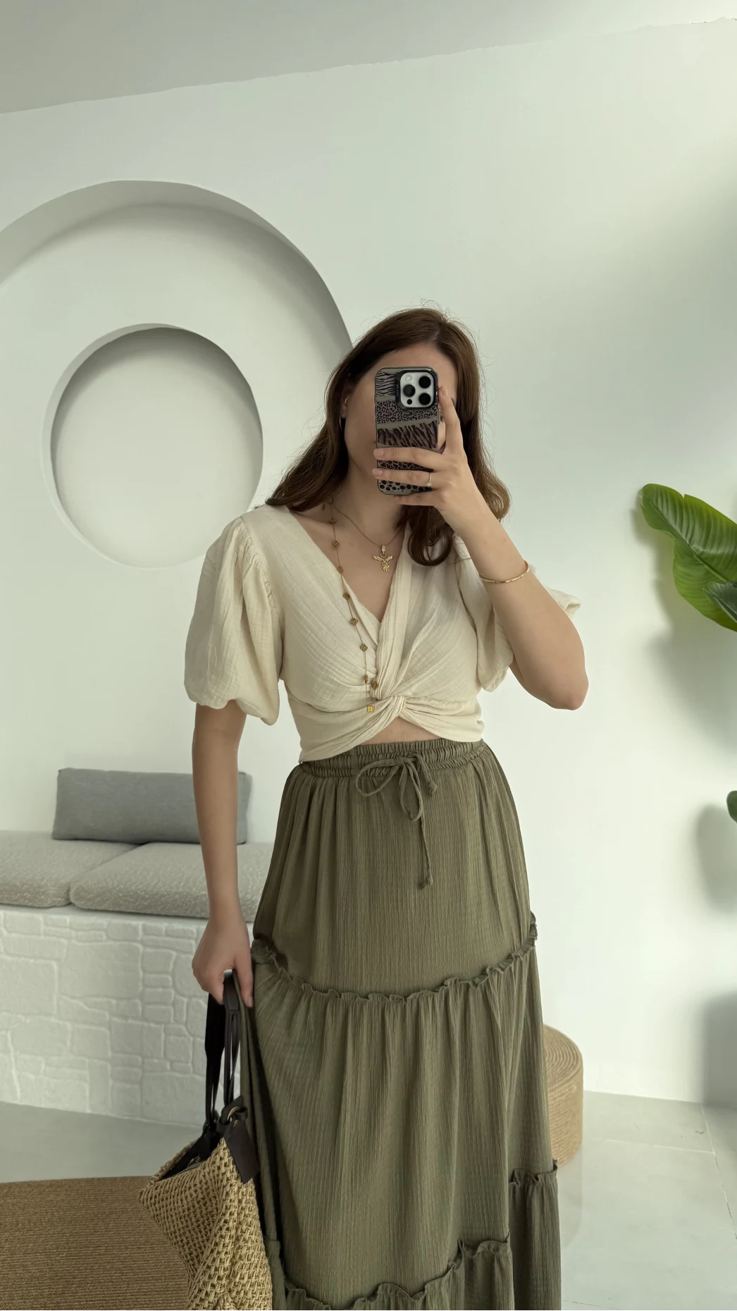 Balon Kol Krem Bluz - 1004