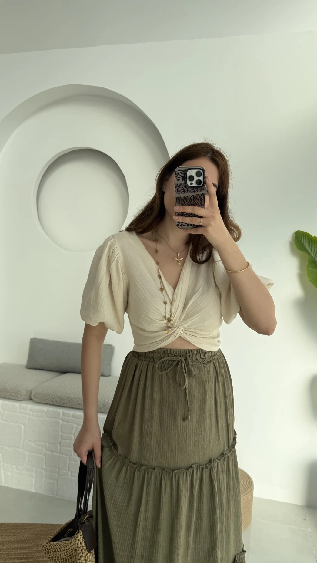 Balon Kol Krem Bluz - 1004