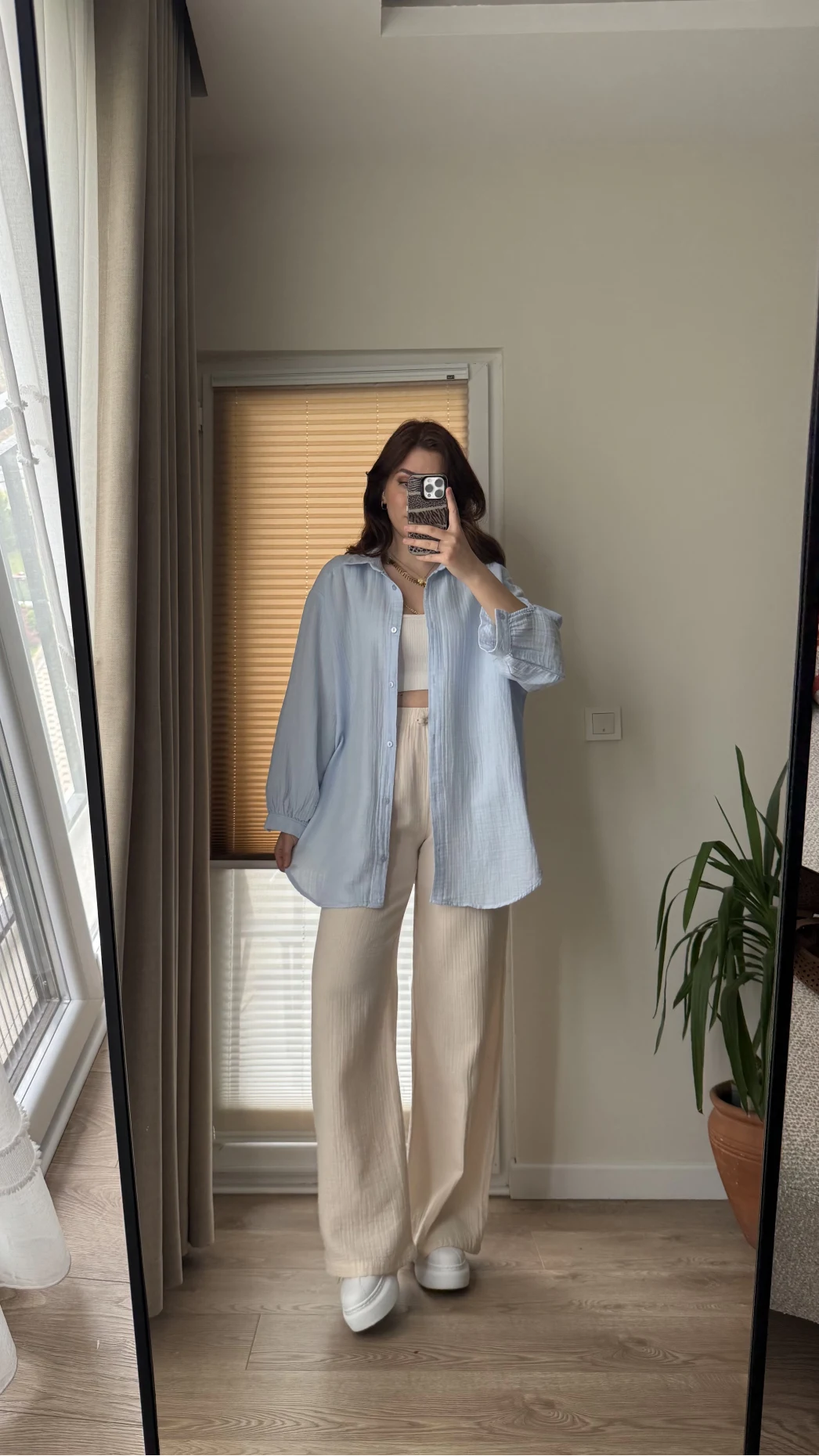 Balon Kol Müslin Gömlek - Bebe Mavisi - 2012