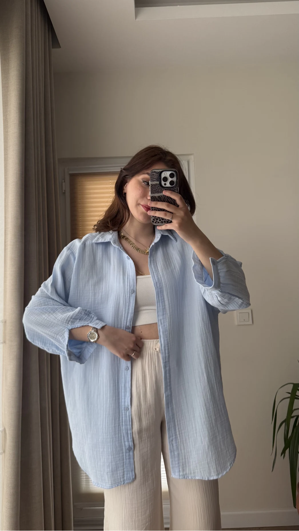 Balon Kol Müslin Gömlek - Bebe Mavisi - 2012