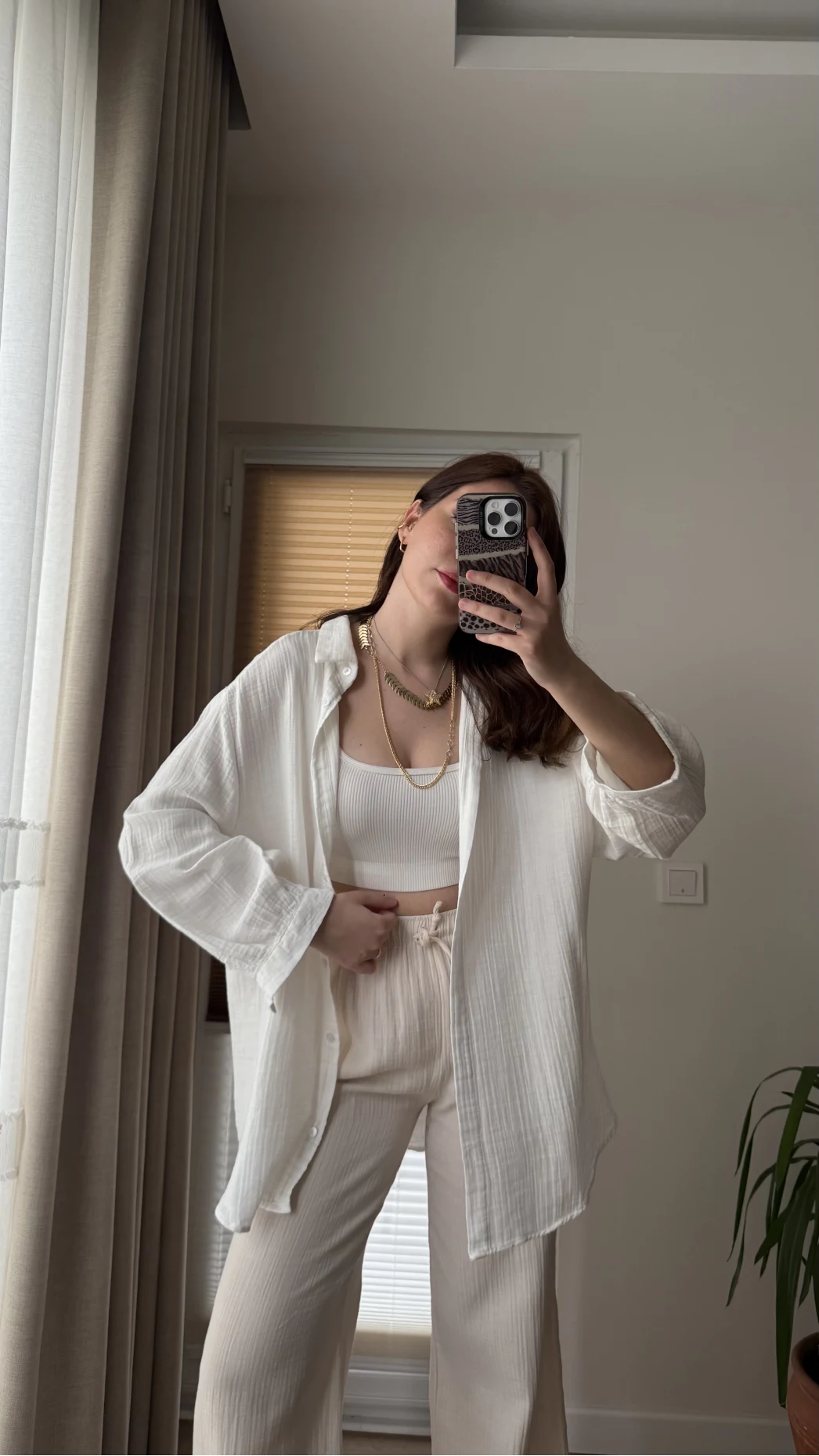 Balon Kol Müslin Gömlek - Beyaz - 2012