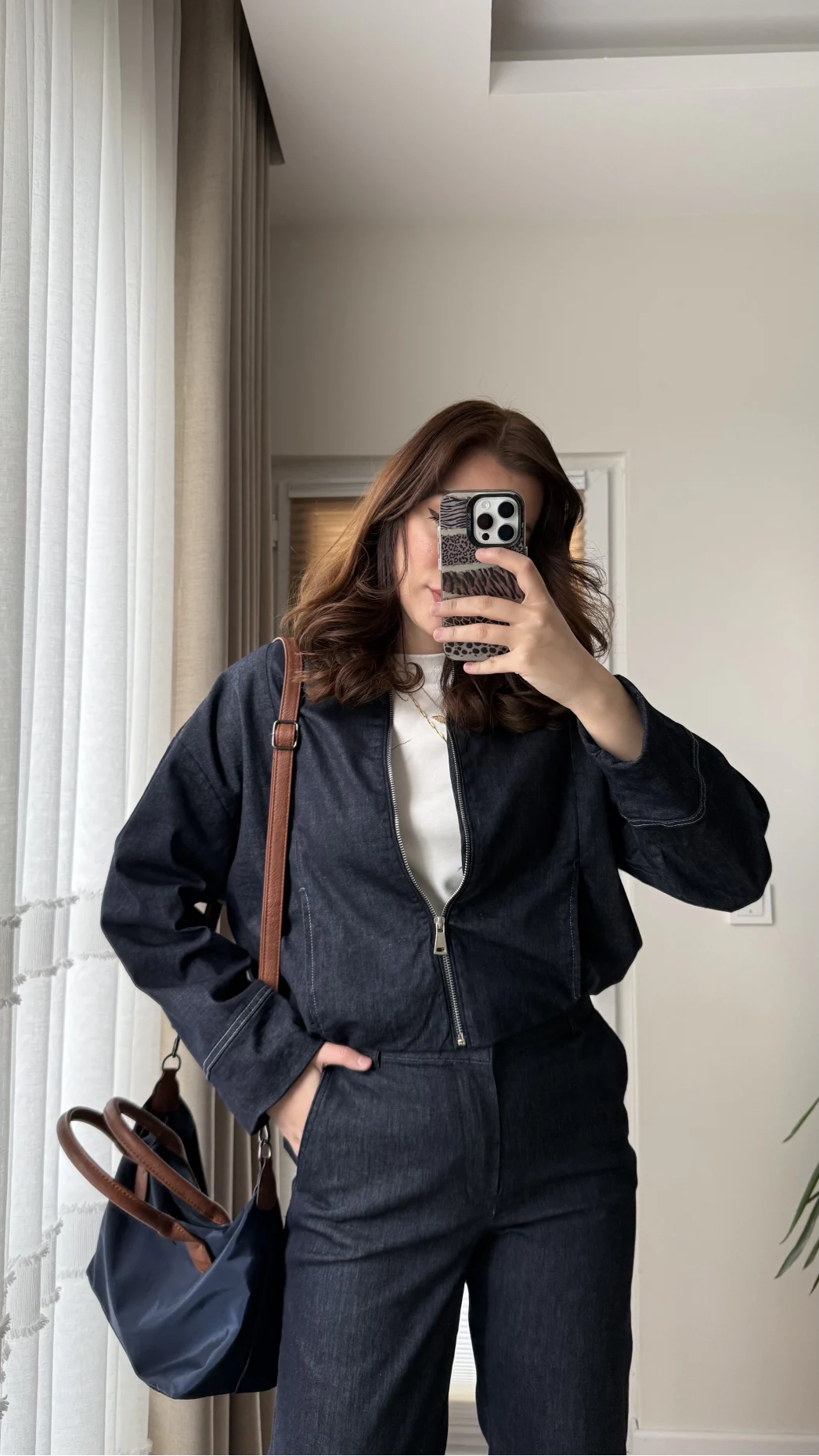 Bomber Ceket Denim Pantolon Takım
