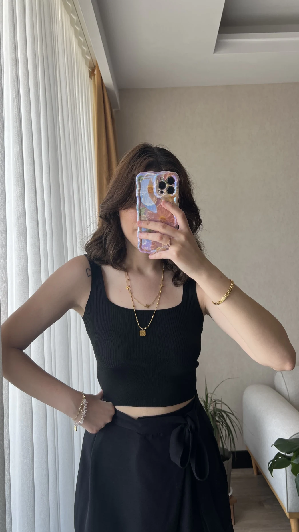 Basic Fitili Siyah Crop