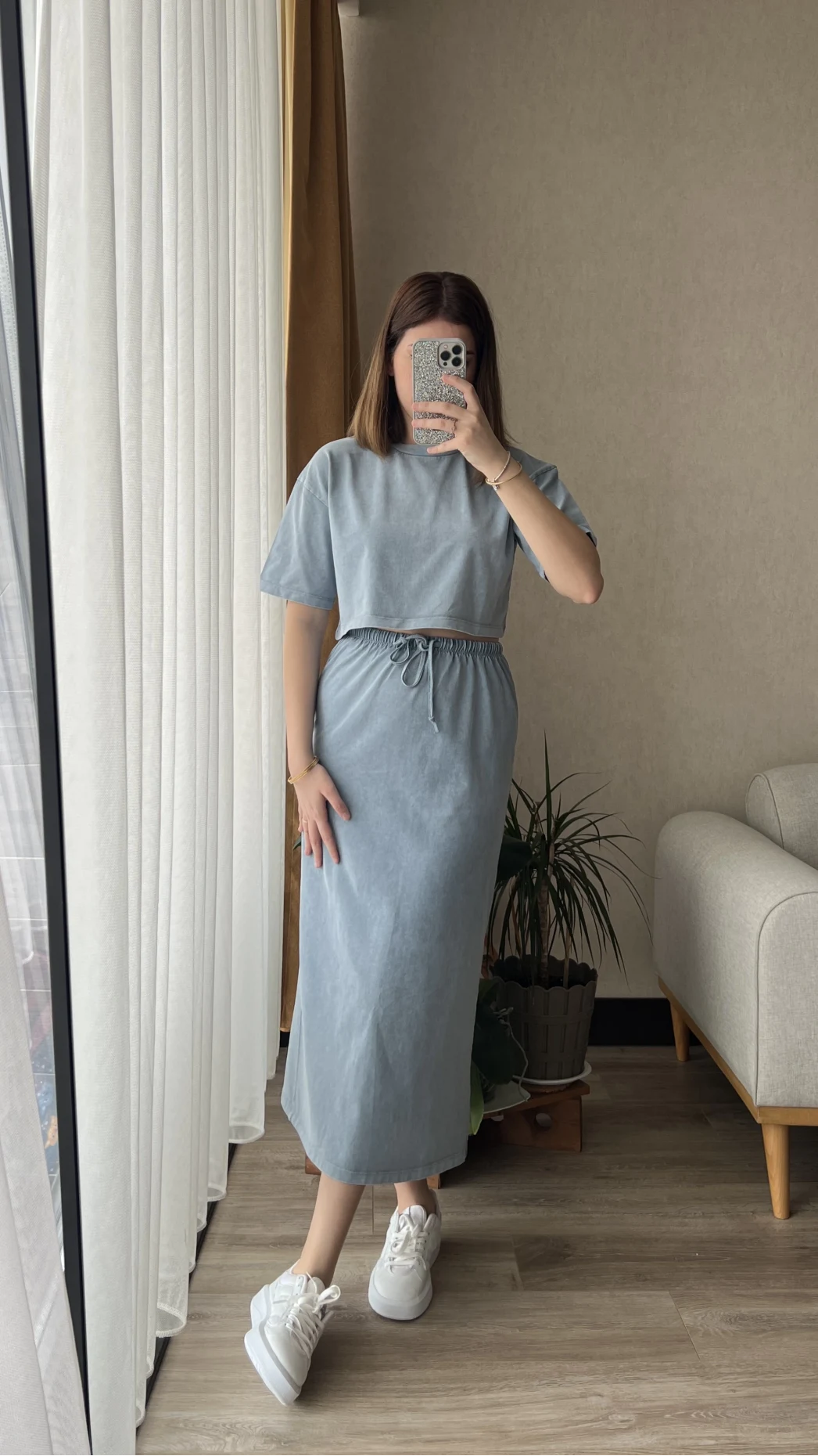 Bebe Mavisi Etekli Yıkamalı Takım