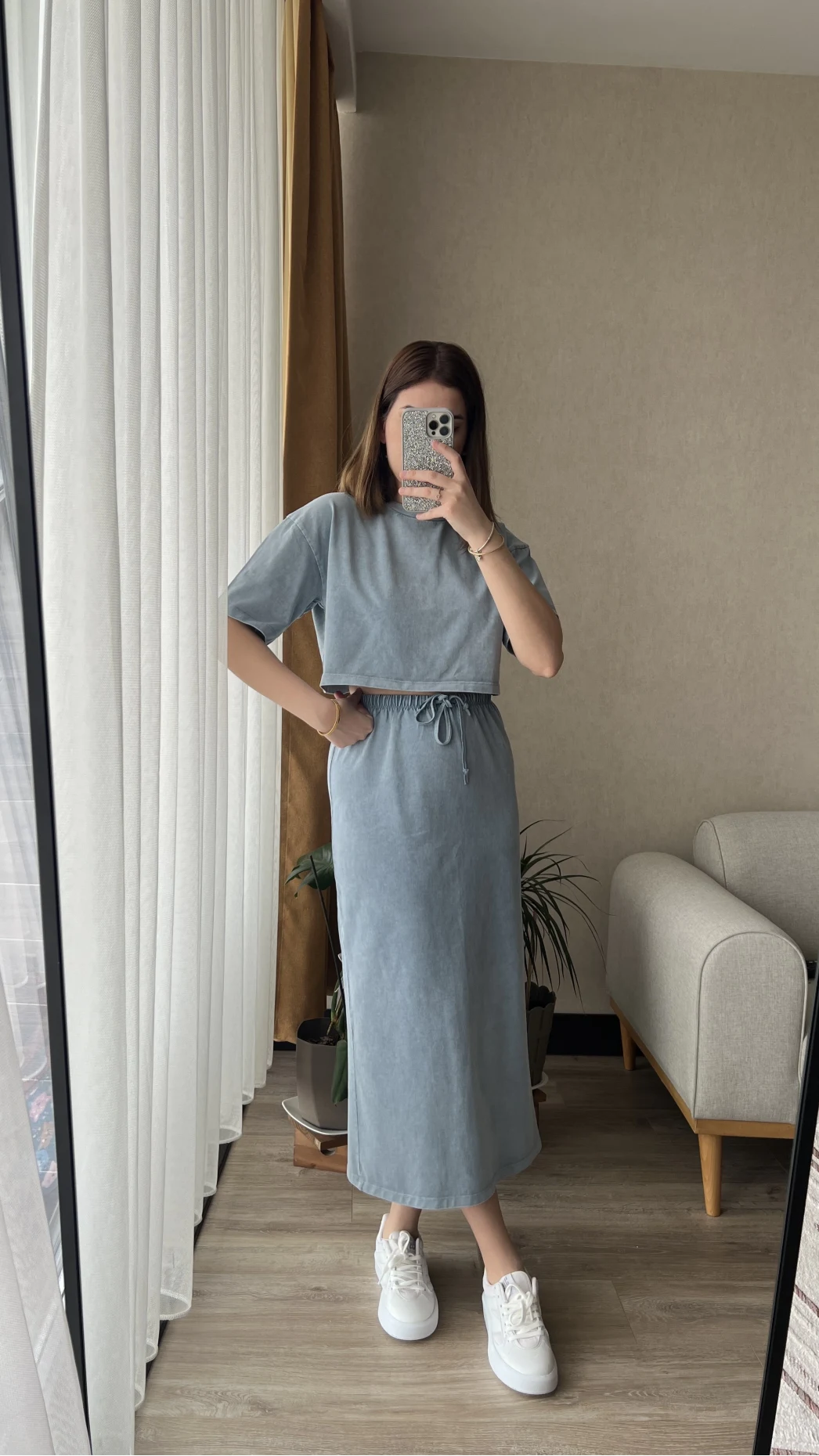 Bebe Mavisi Etekli Yıkamalı Takım