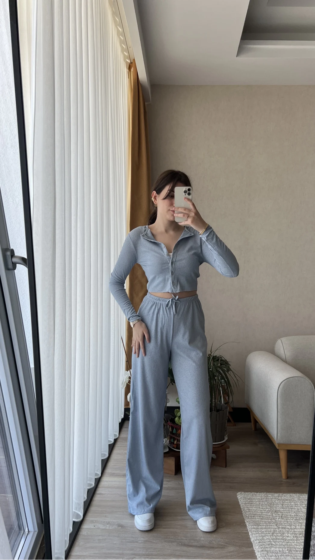 Bebe Mavisi Simli Hırkalı Takım