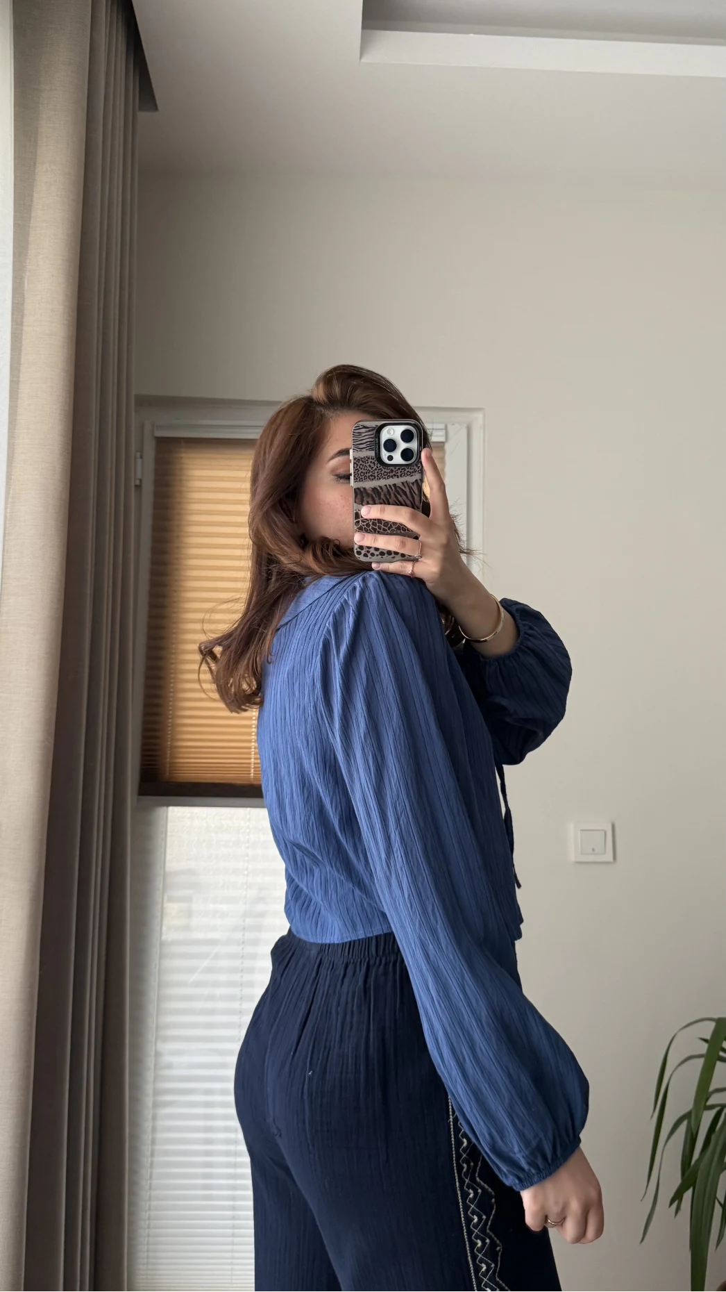 Bebe Yaka Çizgili Gömlek - Lacivert - 2082