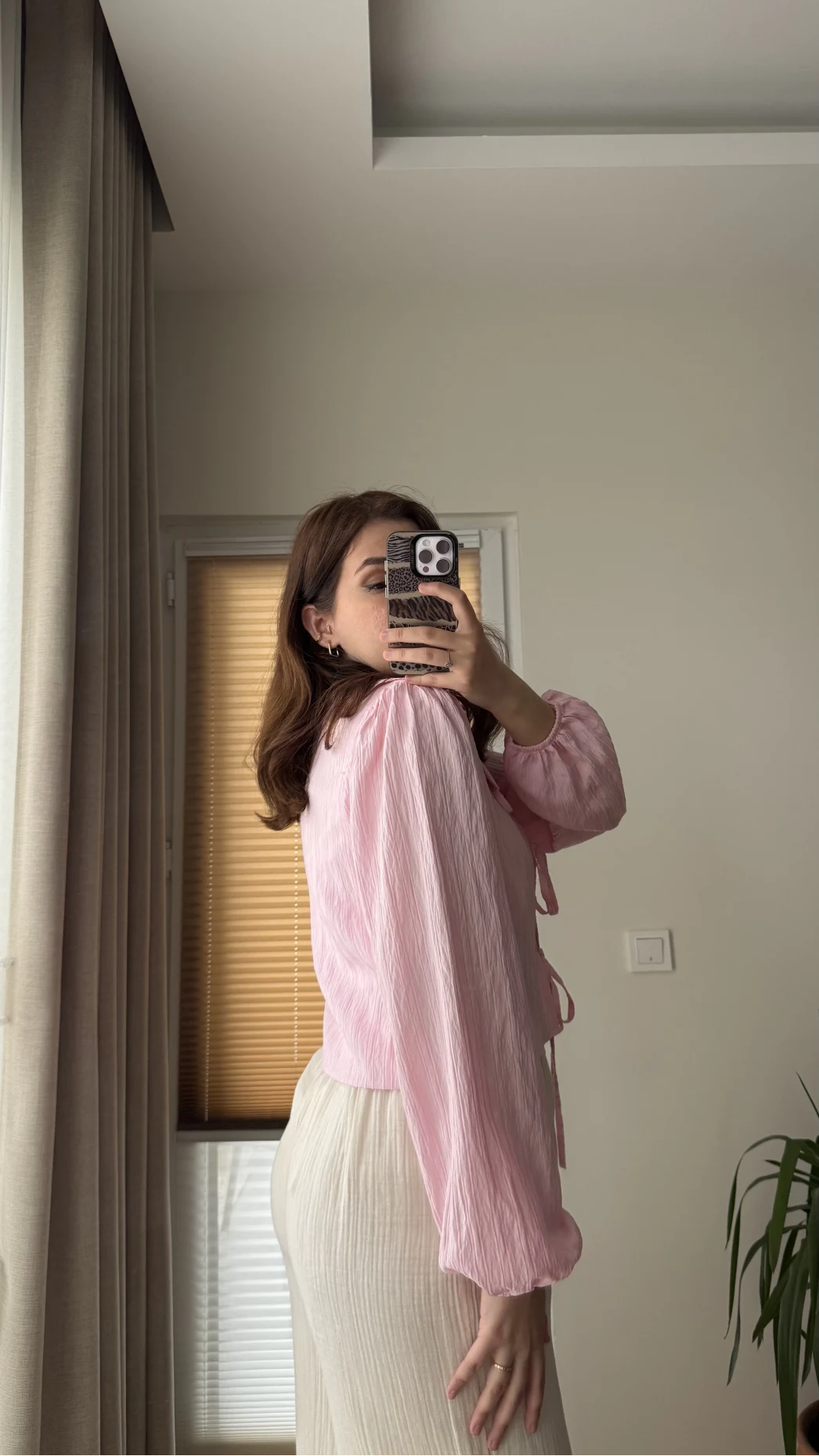 Bebe Yaka Çizgili Gömlek - Pembe - 2082