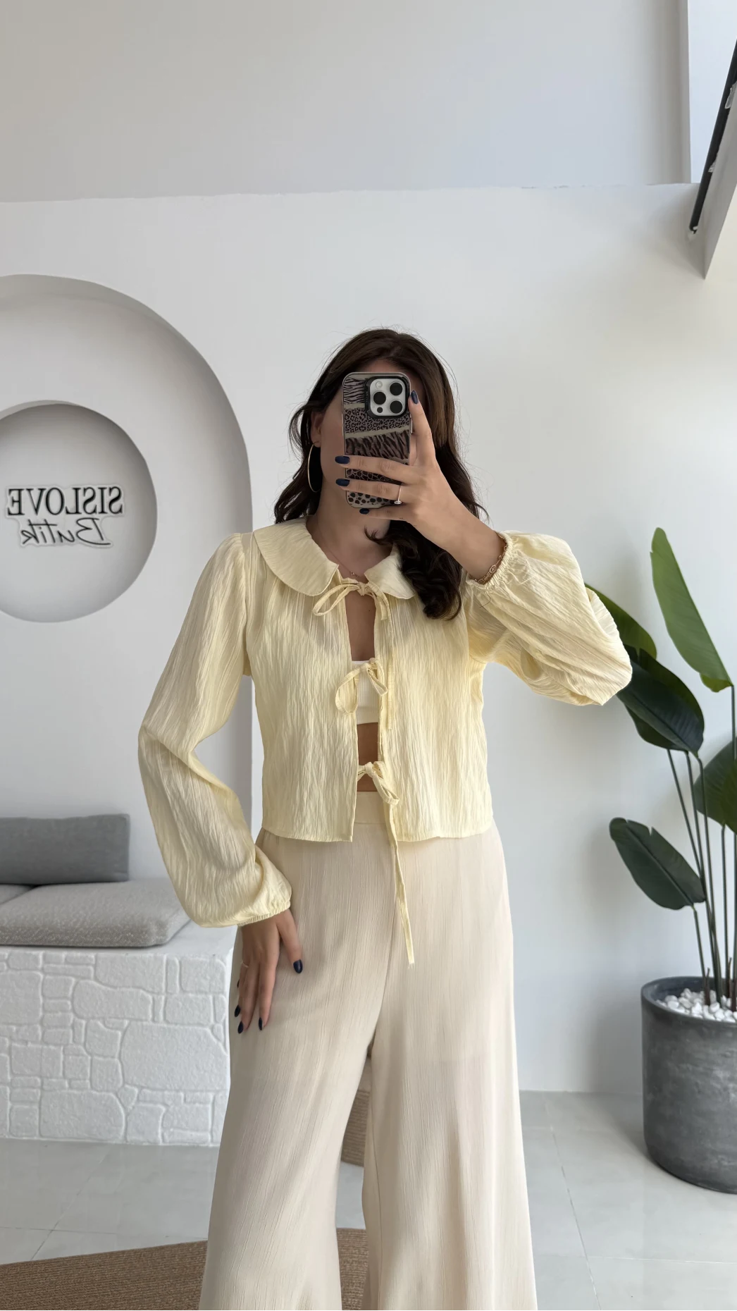 Bebe Yaka Çizgili Gömlek - Sarı - 2082