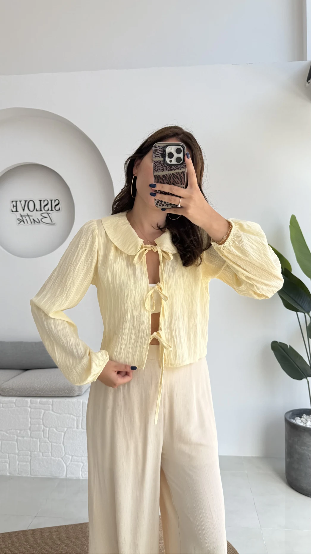 Bebe Yaka Çizgili Gömlek - Sarı - 2082