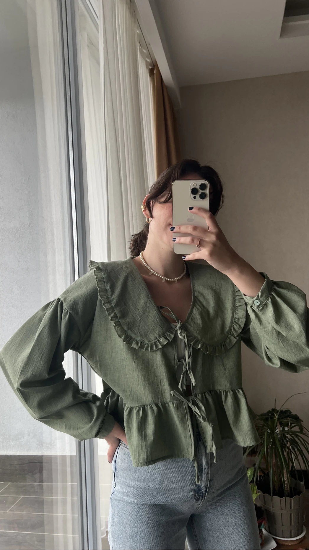 Bebe Yaka Haki Gömlek