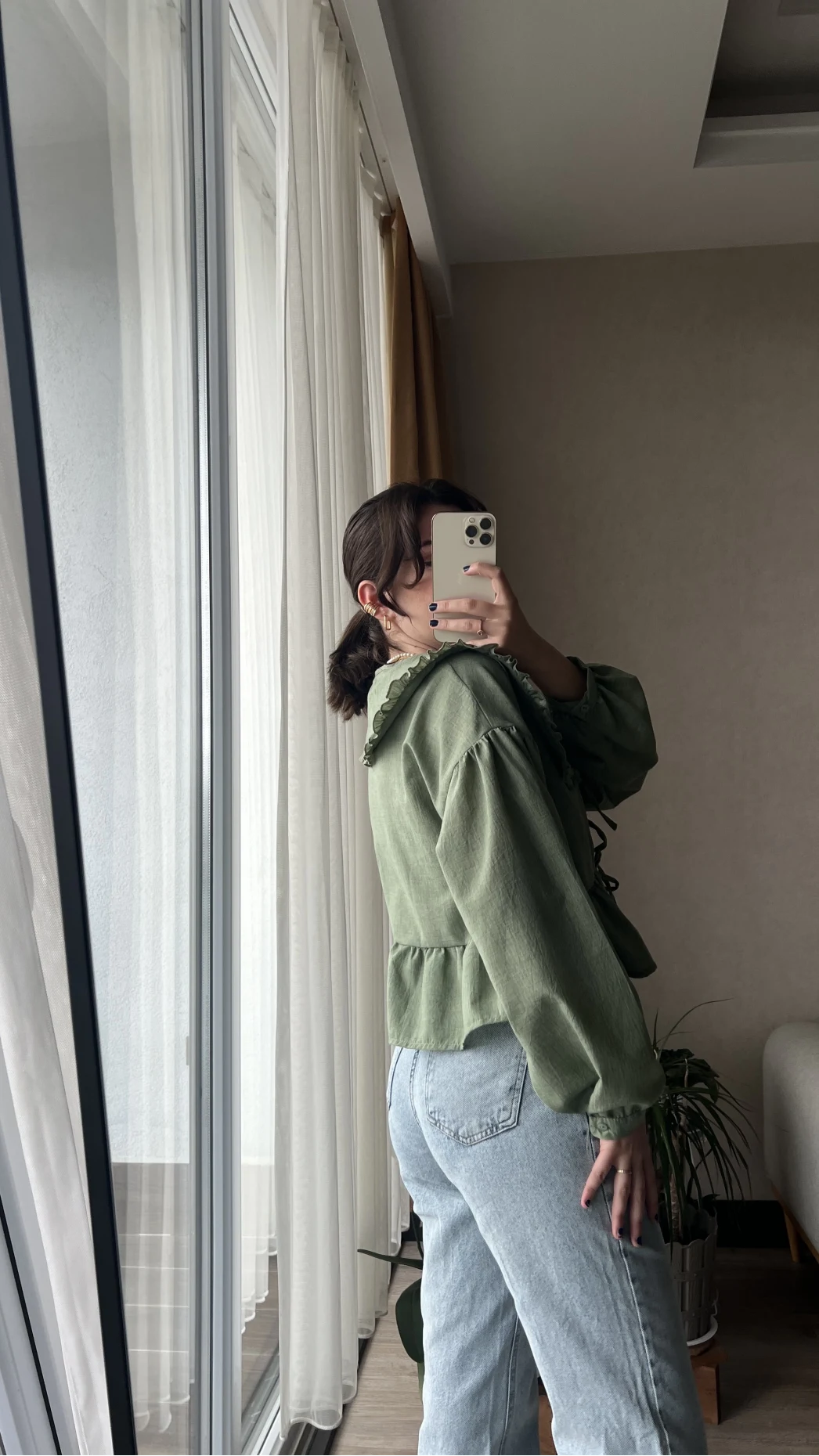 Bebe Yaka Haki Gömlek