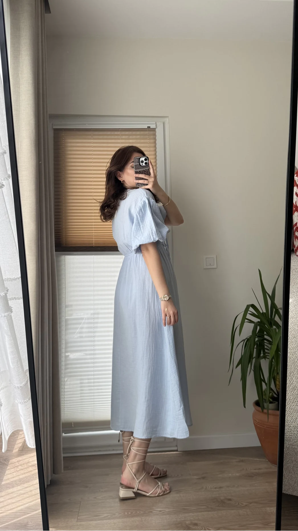 Becca Müslin Kumaş Elbise Bebe Mavisi