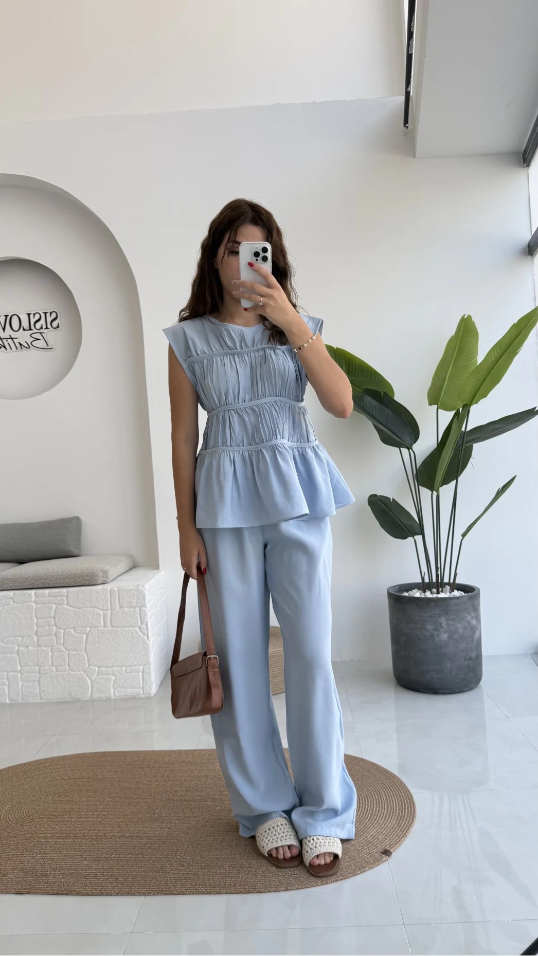 Begonia Gipeli Kat Detay Takım - Bebe Mavisi