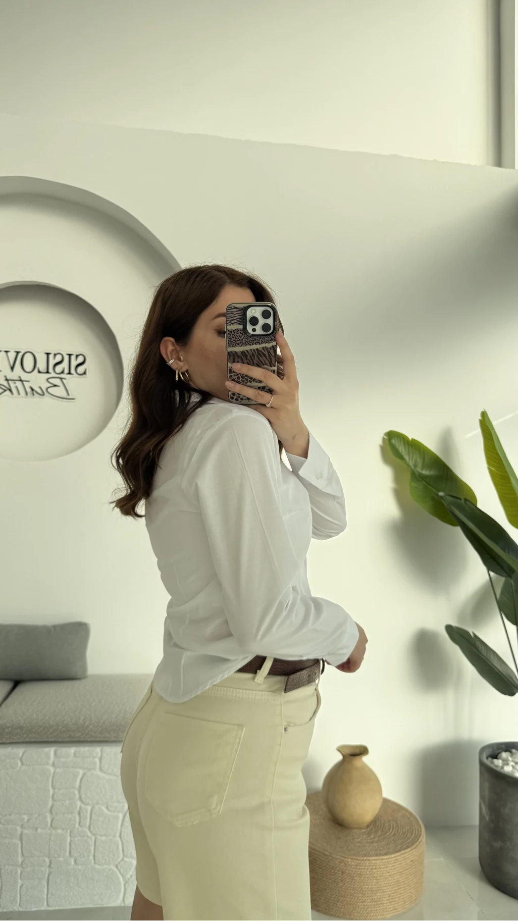 Bele Oturan Gömlek Beyaz 34079