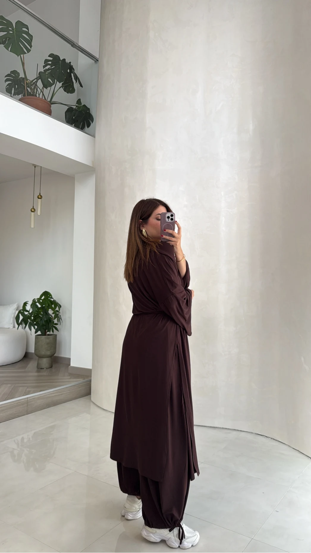 Beli Bağlamalı Üçlü Takım - Kahve - Kod: 4170