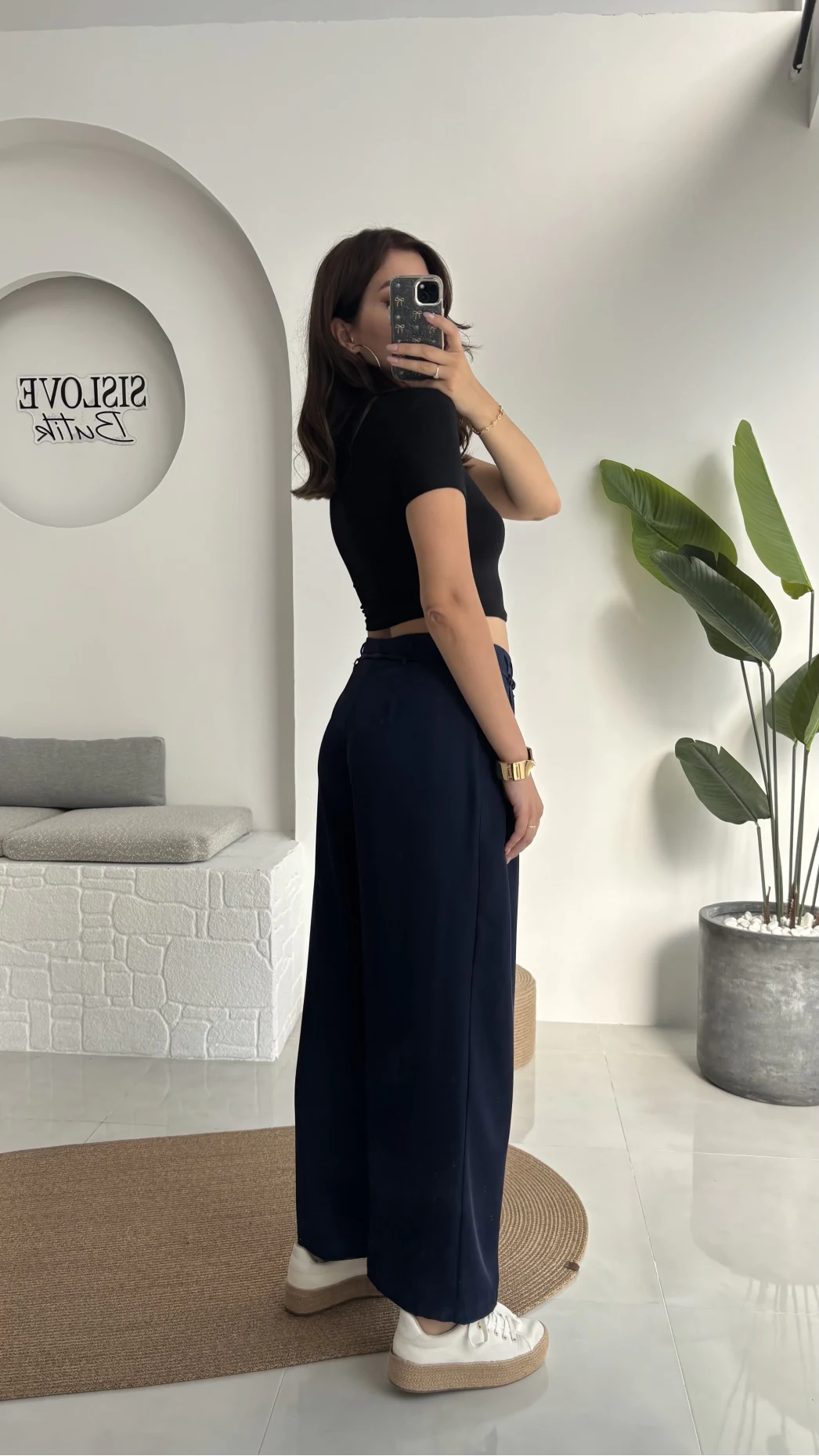 Beli İpli Pantolon - Lacivert - 4019