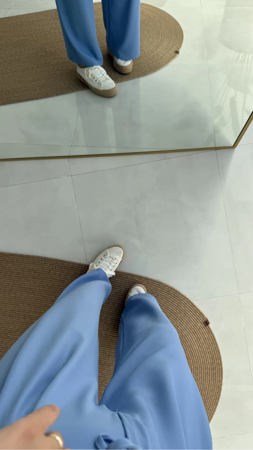 Beli İpli Pantolon - Mavi - 4019