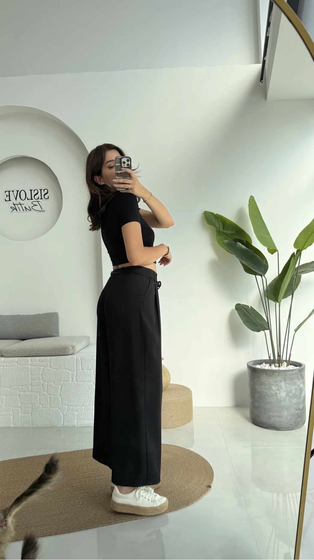 Beli İpli Pantolon - Siyah - 4019