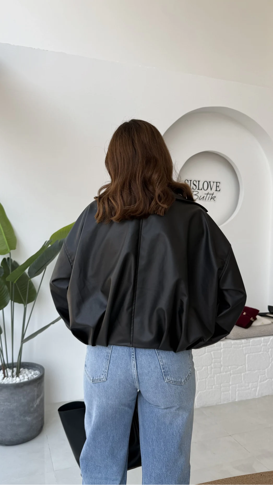 Beli Kemerli Deri Ceket - Siyah - Kod: 3137