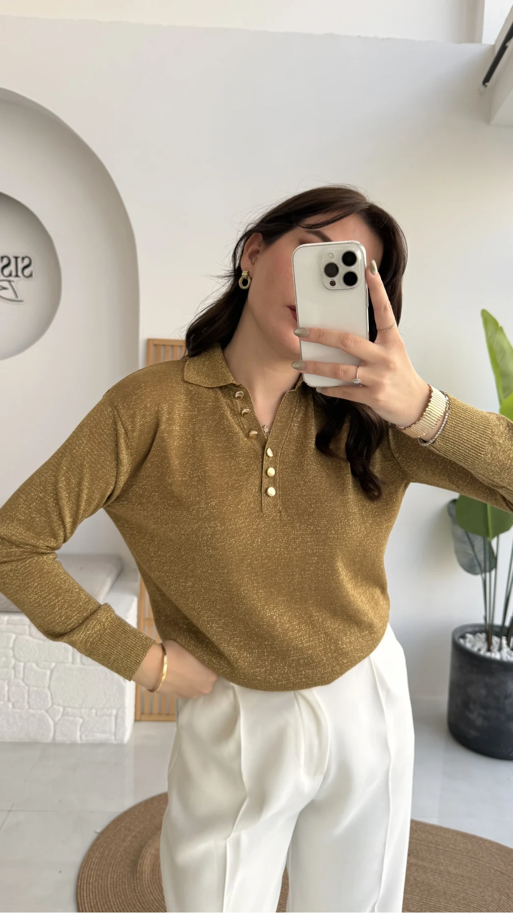 Bella Simli Uzun Kol Kazak - Haki - Kod: 251133