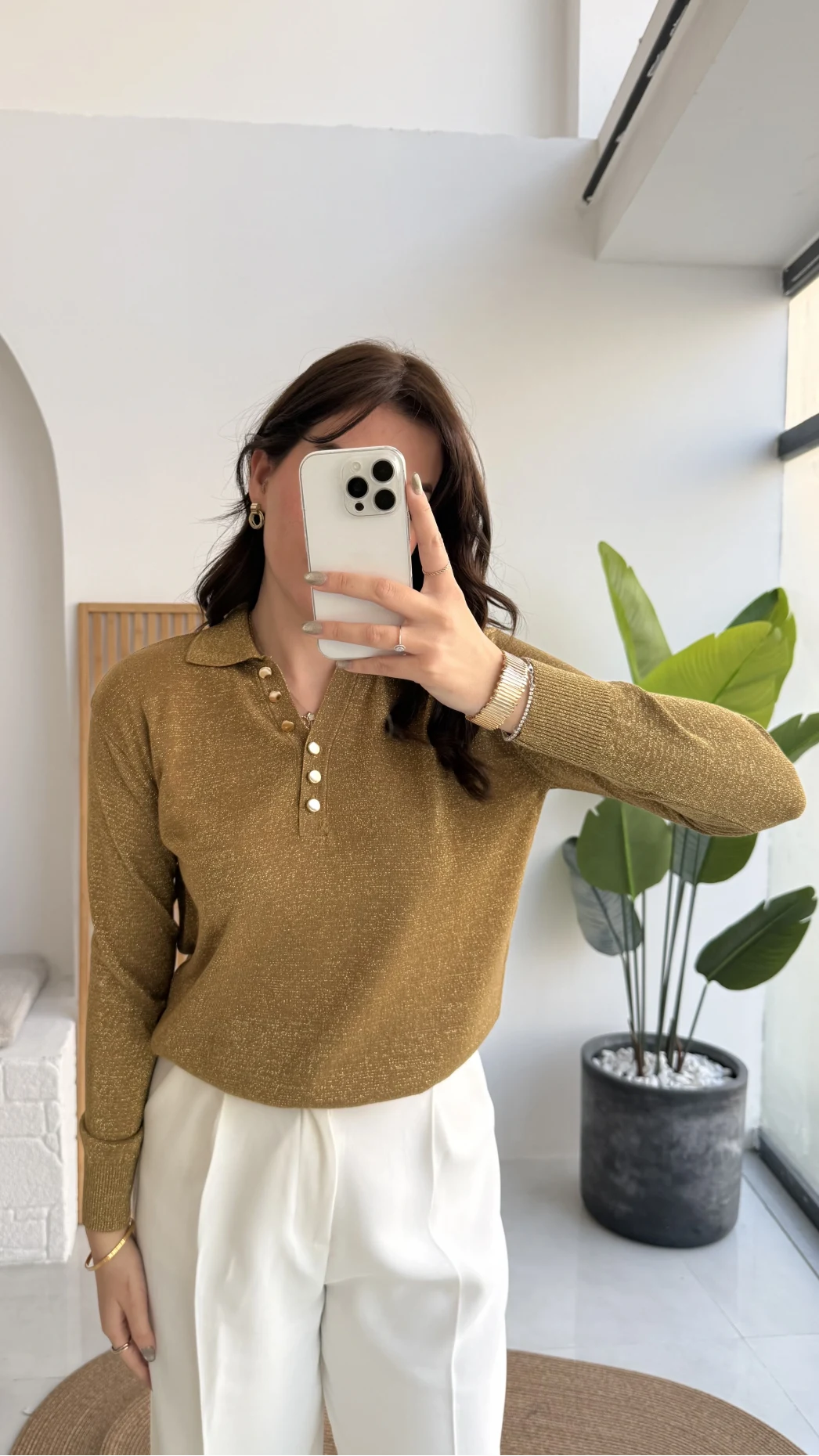 Bella Simli Uzun Kol Kazak - Haki - Kod: 251133