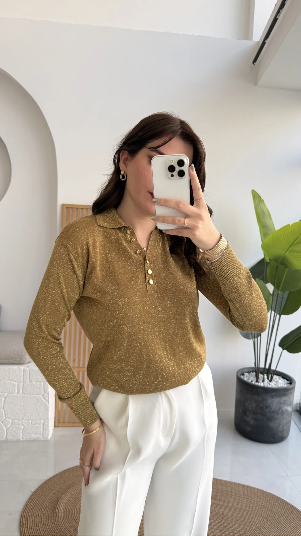 Bella Simli Uzun Kol Kazak - Haki - Kod: 251133