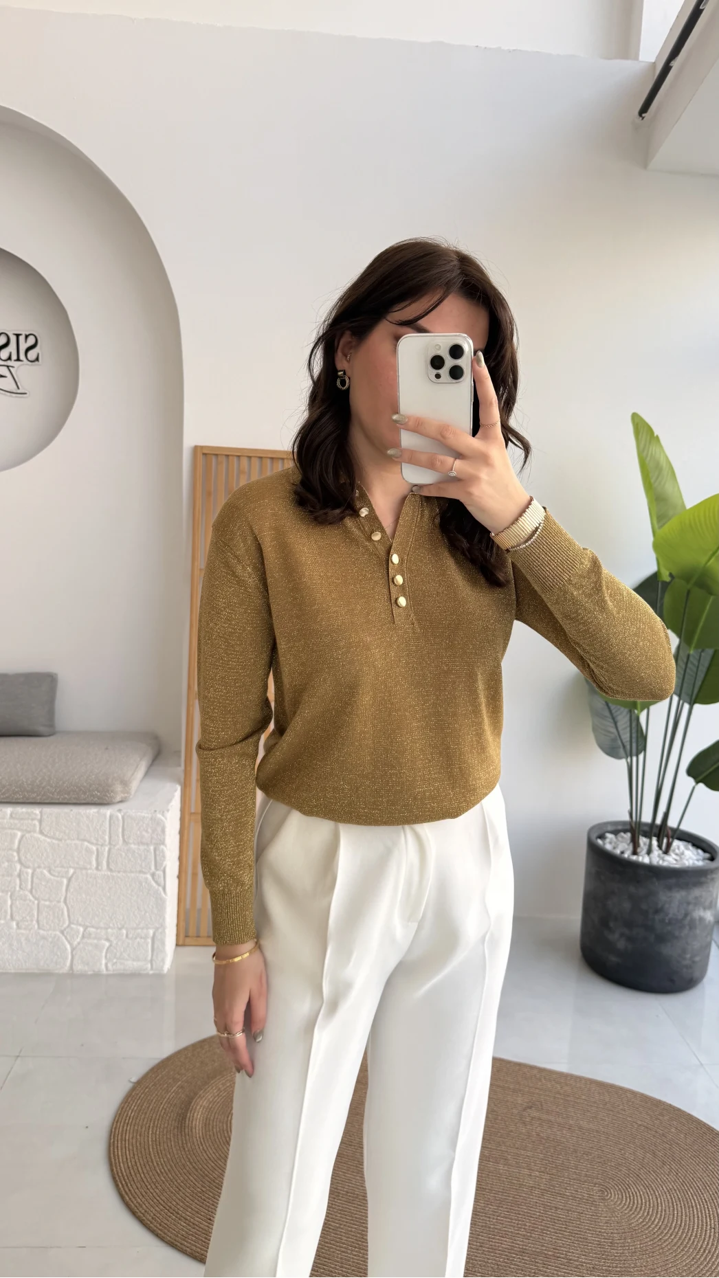 Bella Simli Uzun Kol Kazak - Haki - Kod: 251133