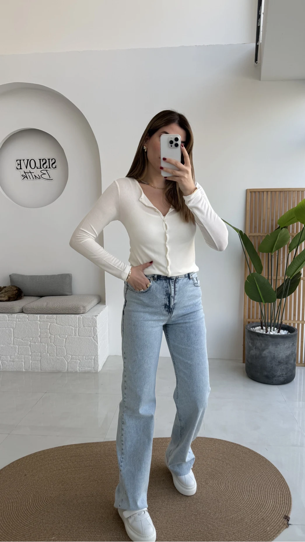 Bellamo Straight Buz Mavisi Jean Pantolon