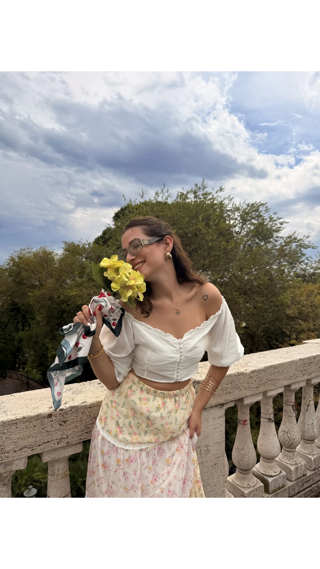 Belle Madonna Yaka Bluz - Beyaz - 2064