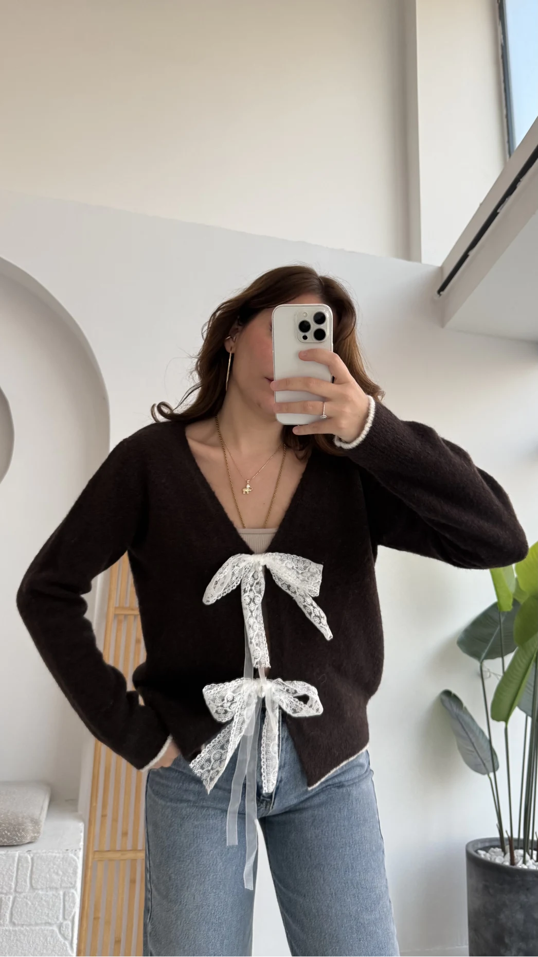 Bellora Fiyonk Triko Hırka - Acı Kahve - KOD:9056