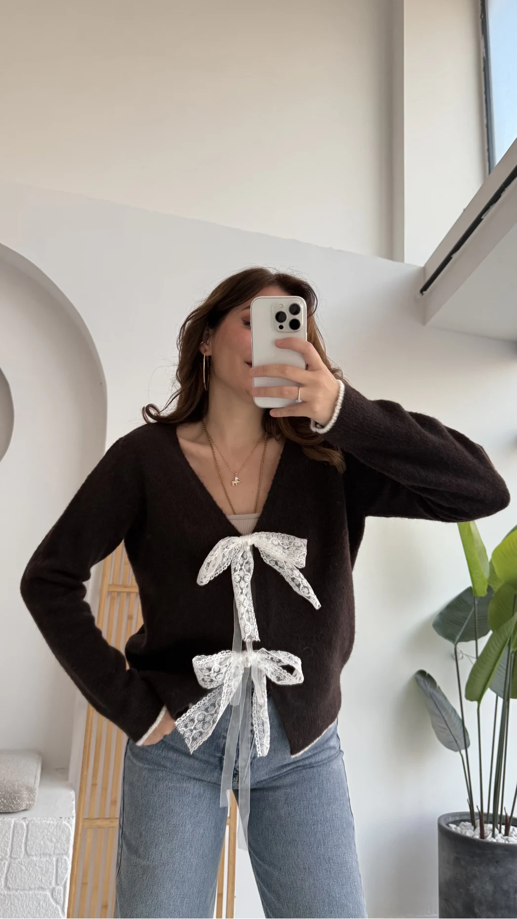 Bellora Fiyonk Triko Hırka - Acı Kahve - KOD:9056