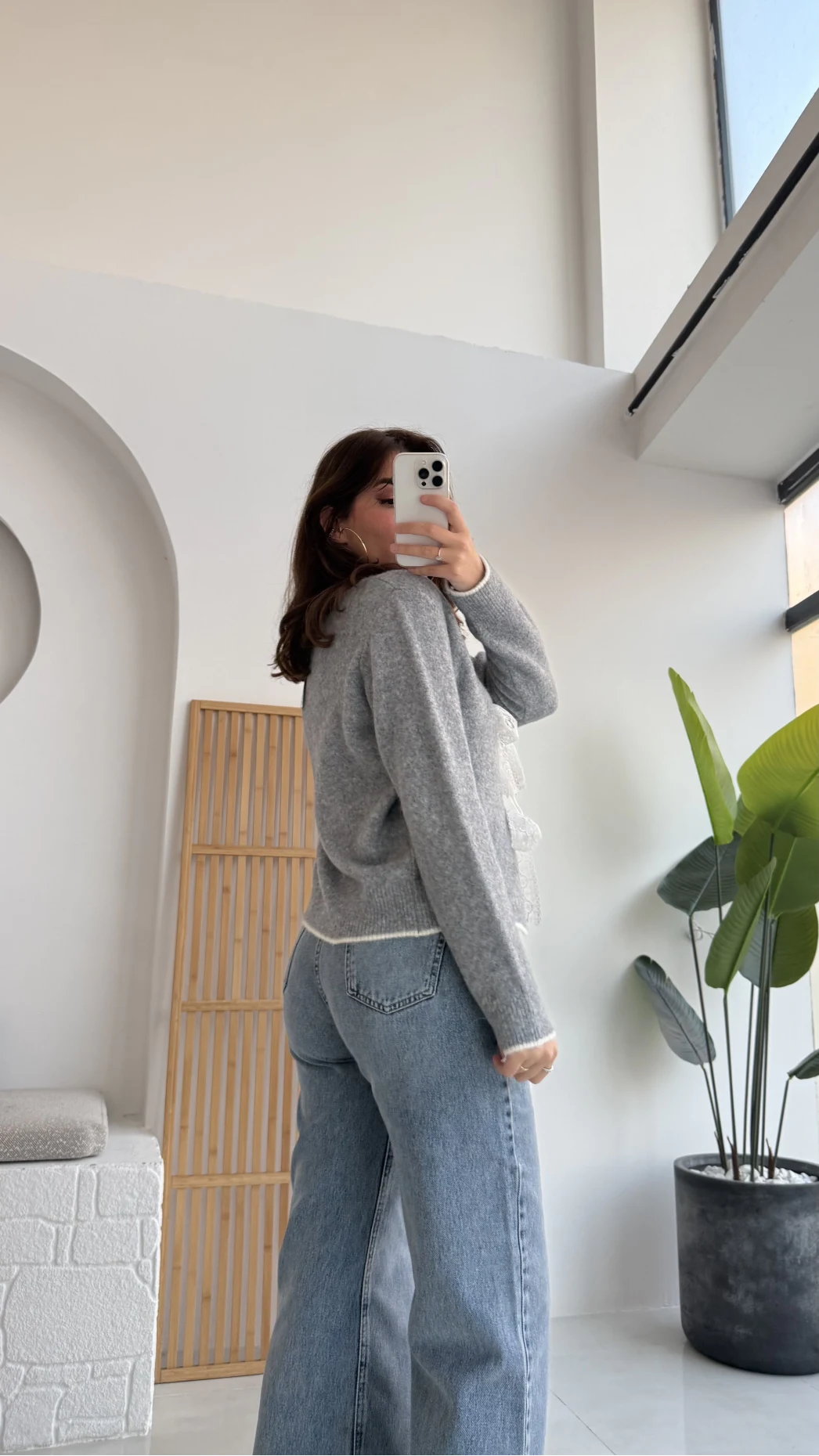 Bellora Fiyonk Triko Hırka - Gri - KOD:9056