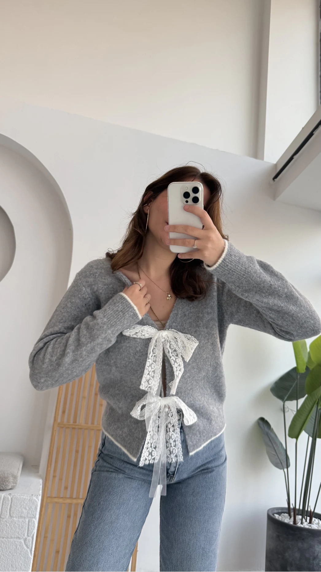 Bellora Fiyonk Triko Hırka - Gri - KOD:9056