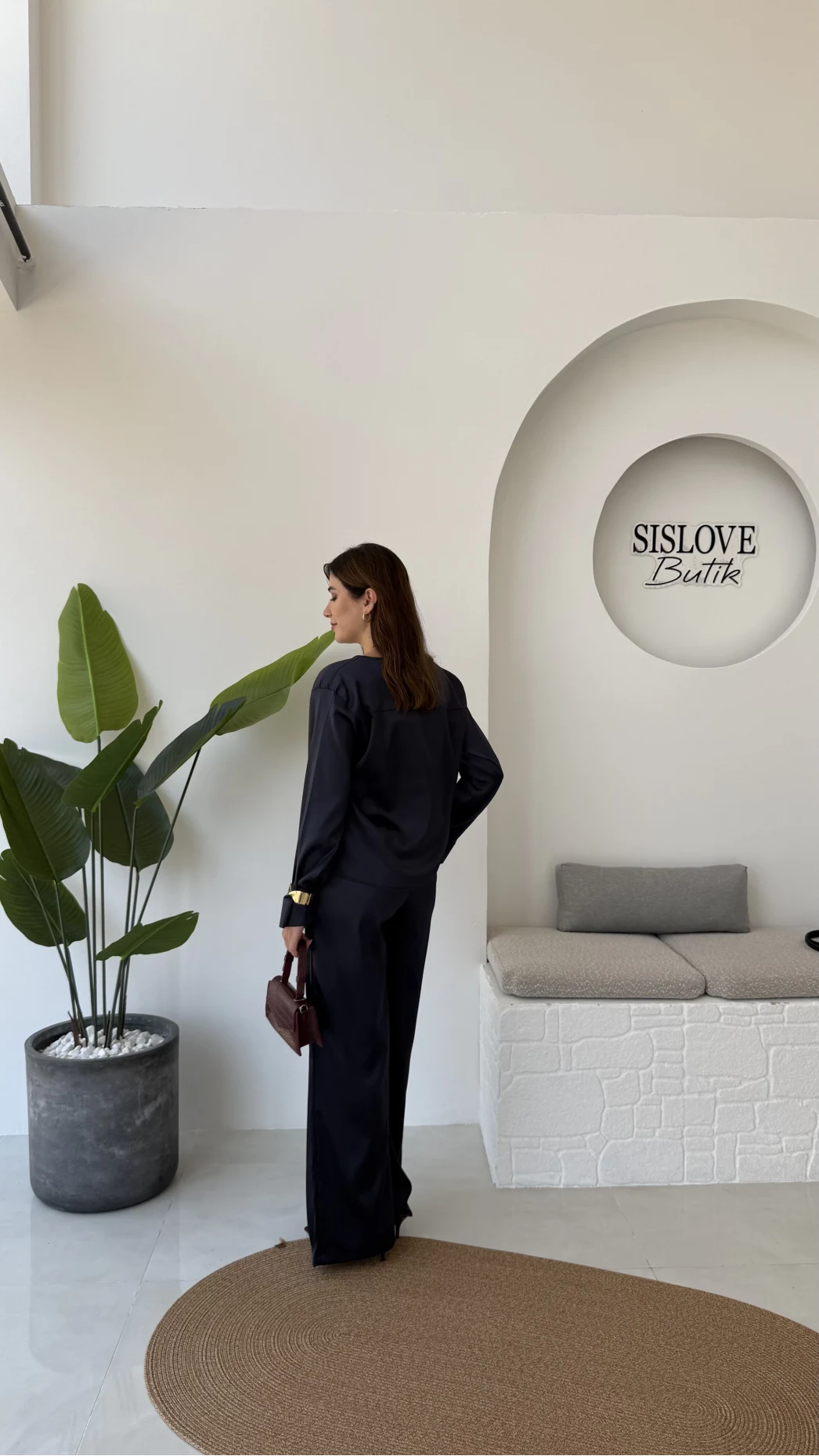 Bennet Serisi Saten Pantolon - Lacivert - Kod: 4027