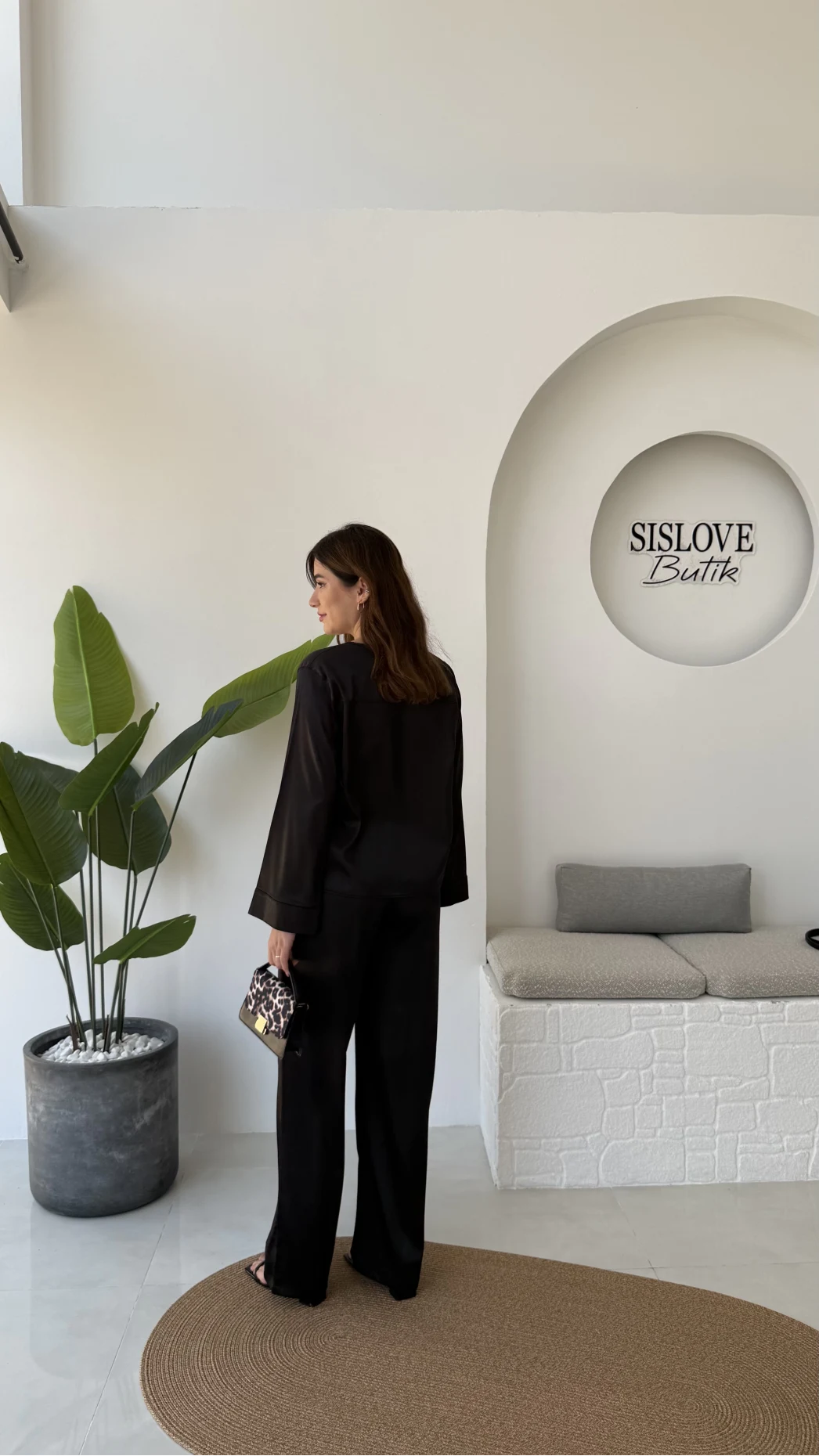 Bennet Serisi Saten Pantolon - Siyah - Kod: 4027