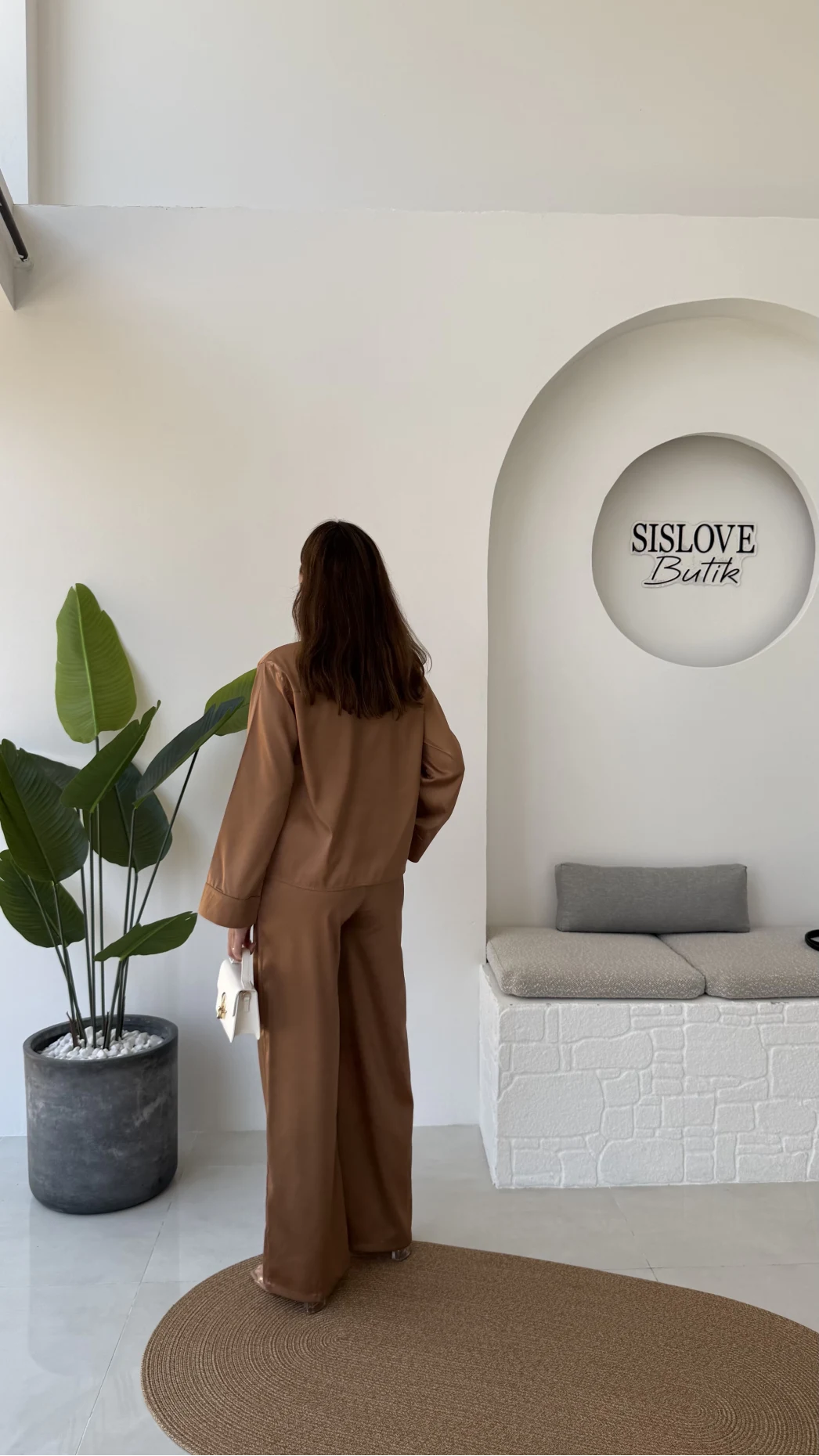 Bennet Serisi Saten Pantolon - Taba - Kod: 4027