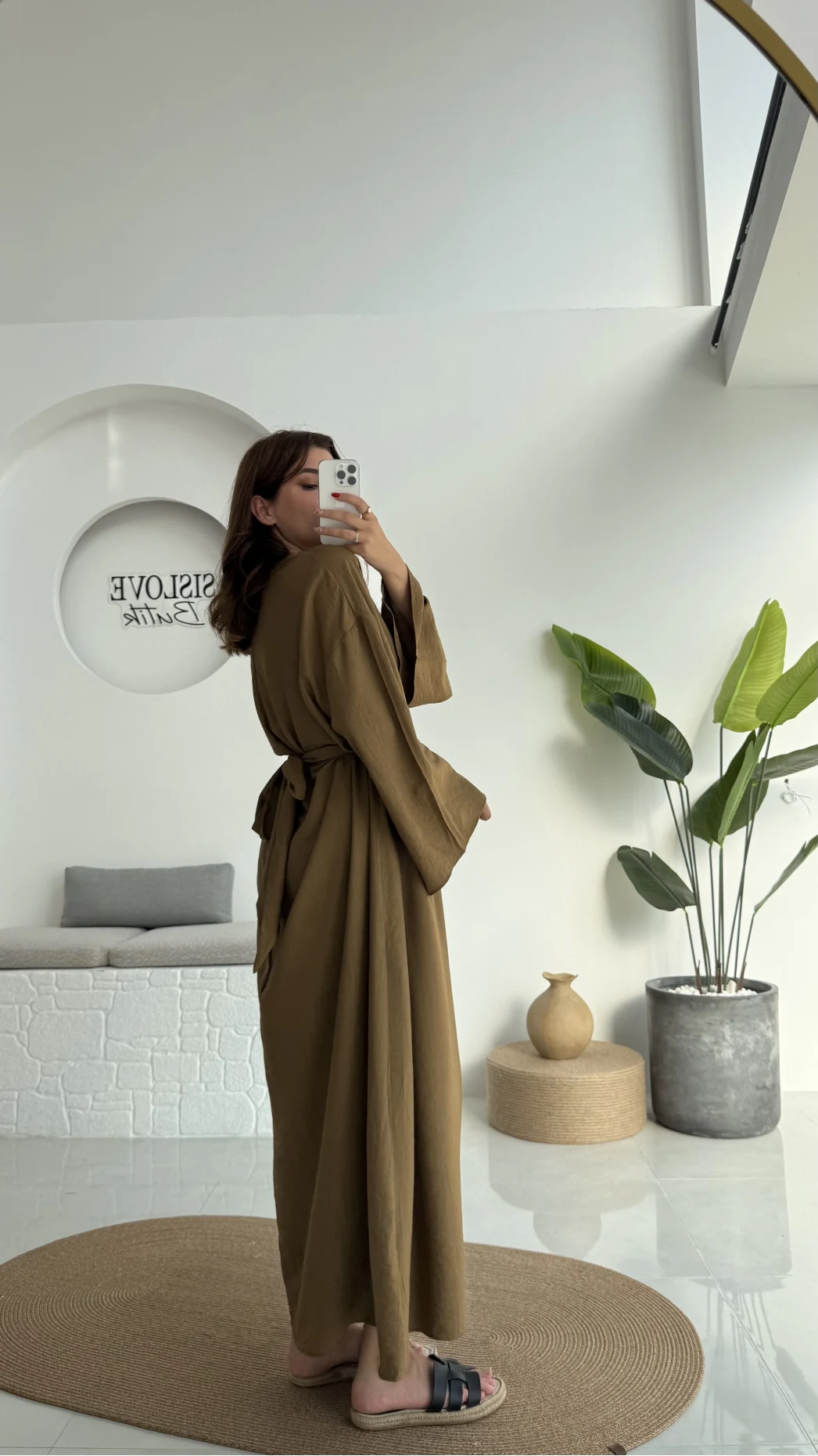 Berlin Kuşaklı Uzun Elbise - Yeşil - 6031