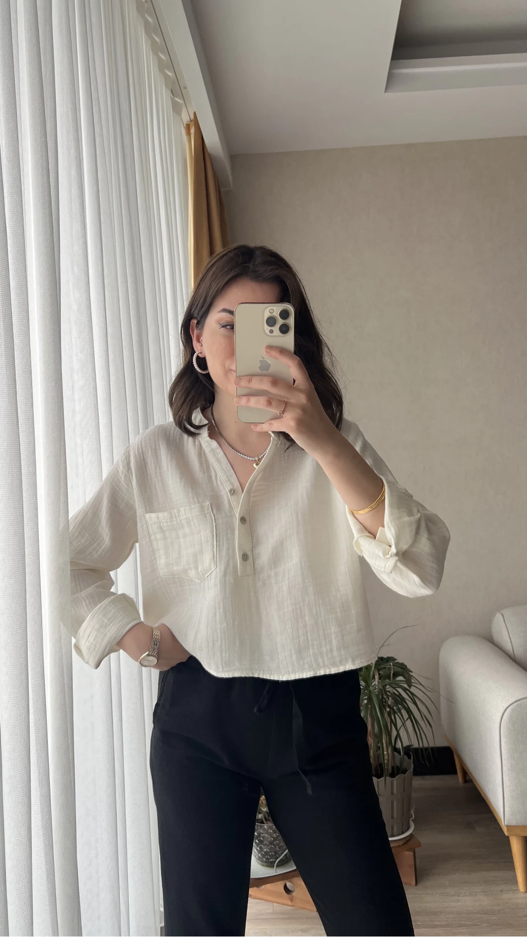 Beua Beyaz Müslin Bluz