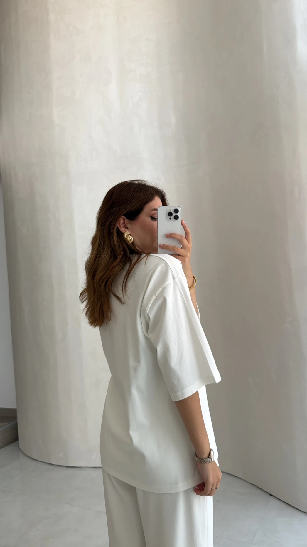 Bisiklet Yaka T-shirt - Ekru - Kod: 180267