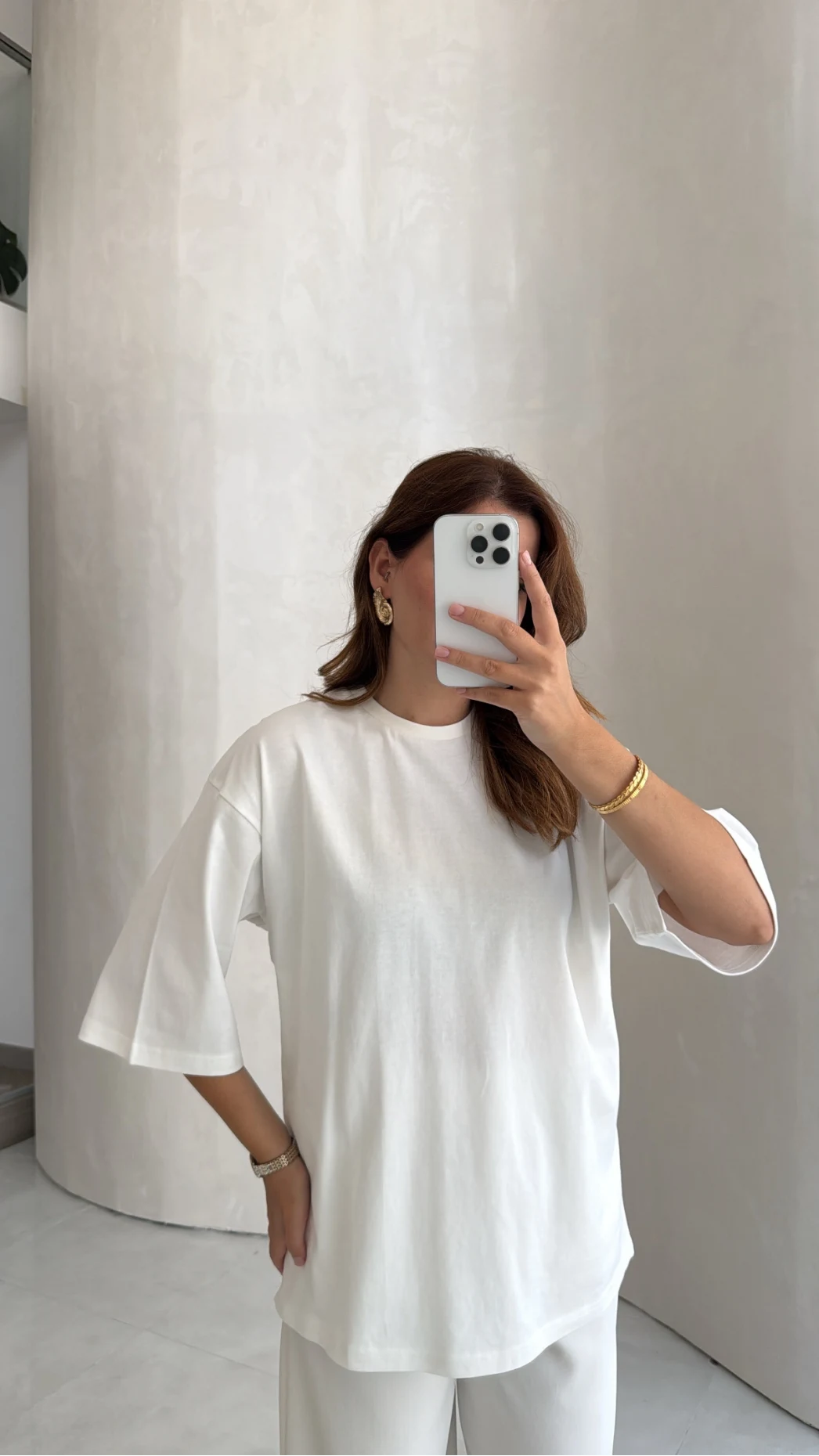 Bisiklet Yaka T-shirt - Ekru - Kod: 180267