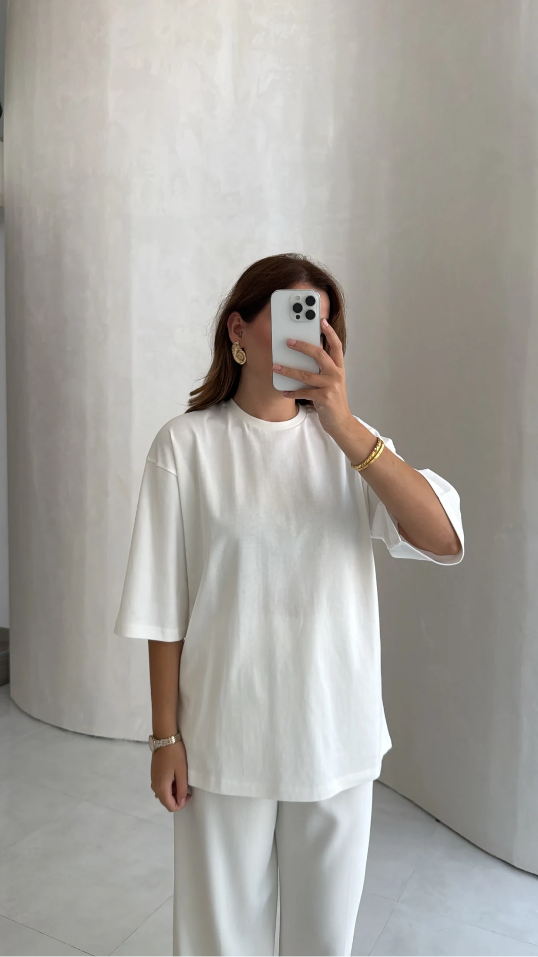 Bisiklet Yaka T-shirt - Ekru - Kod: 180267