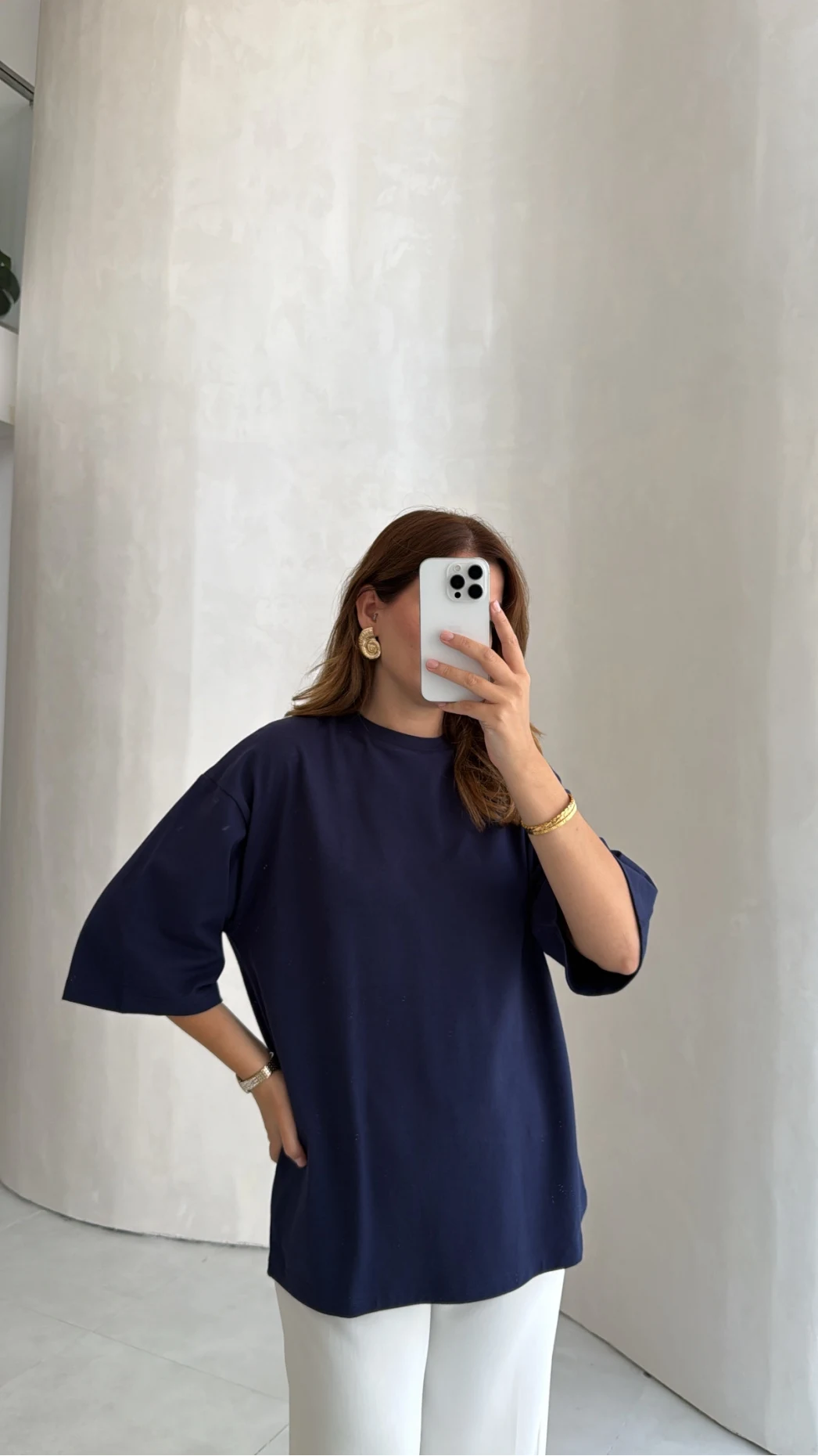 Bisiklet Yaka T-shirt - Lacivert - Kod: 180267