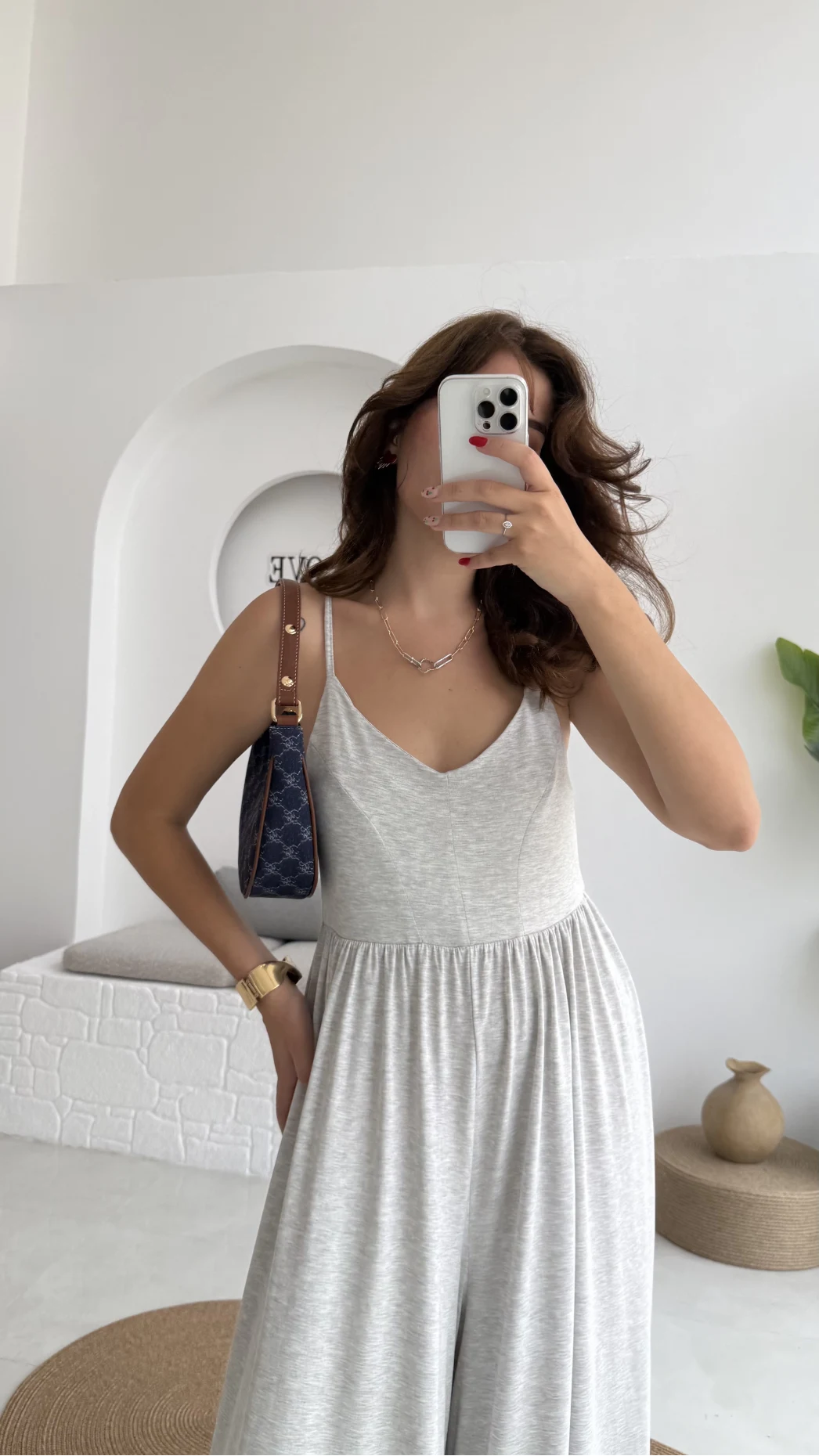 Bloom Gri Likralı Tulum - 0061