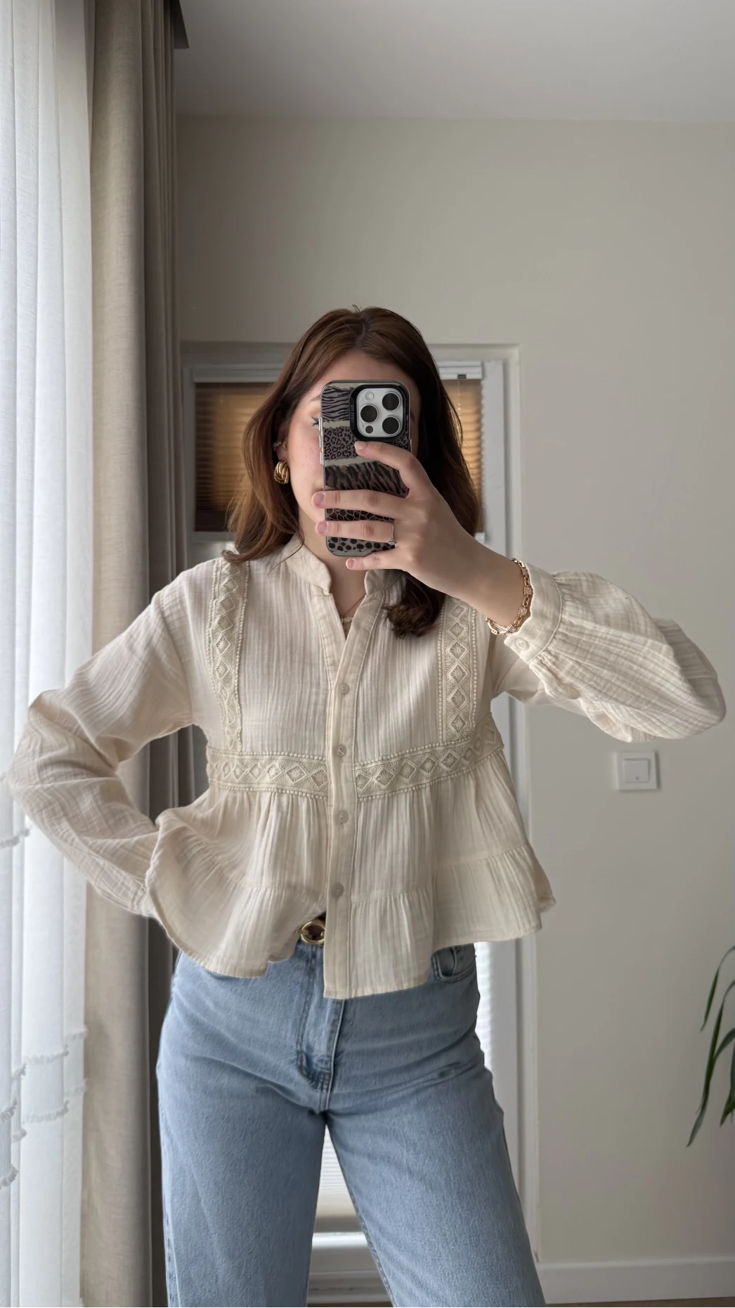 Bloom Krem Dantel Gömlek