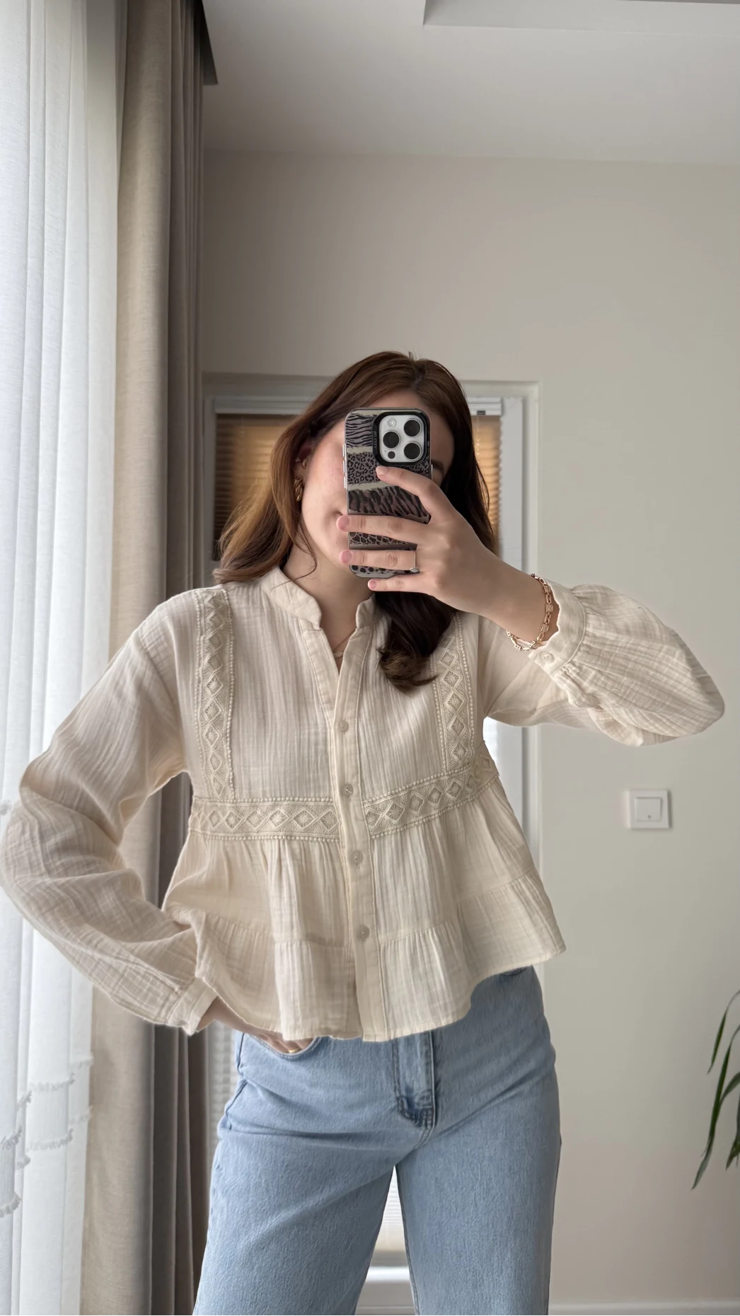 Bloom Krem Dantel Gömlek